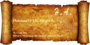 Hauswirth Anett névjegykártya